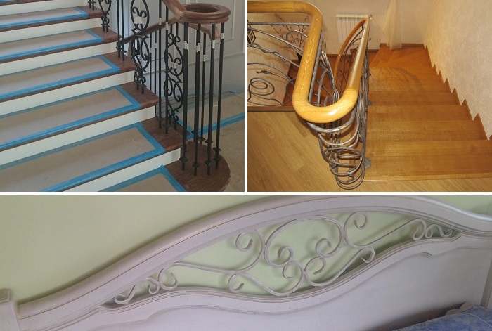 Художественная ковка дополняющая дубовые изделия